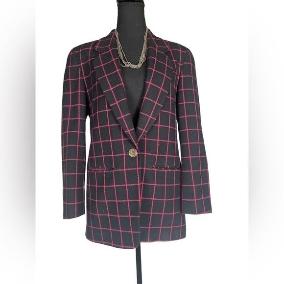 Vintage Pendleton Blazer Plaid Women’s Size 6 One Button Virgin Wool - Picture 1 of 11
